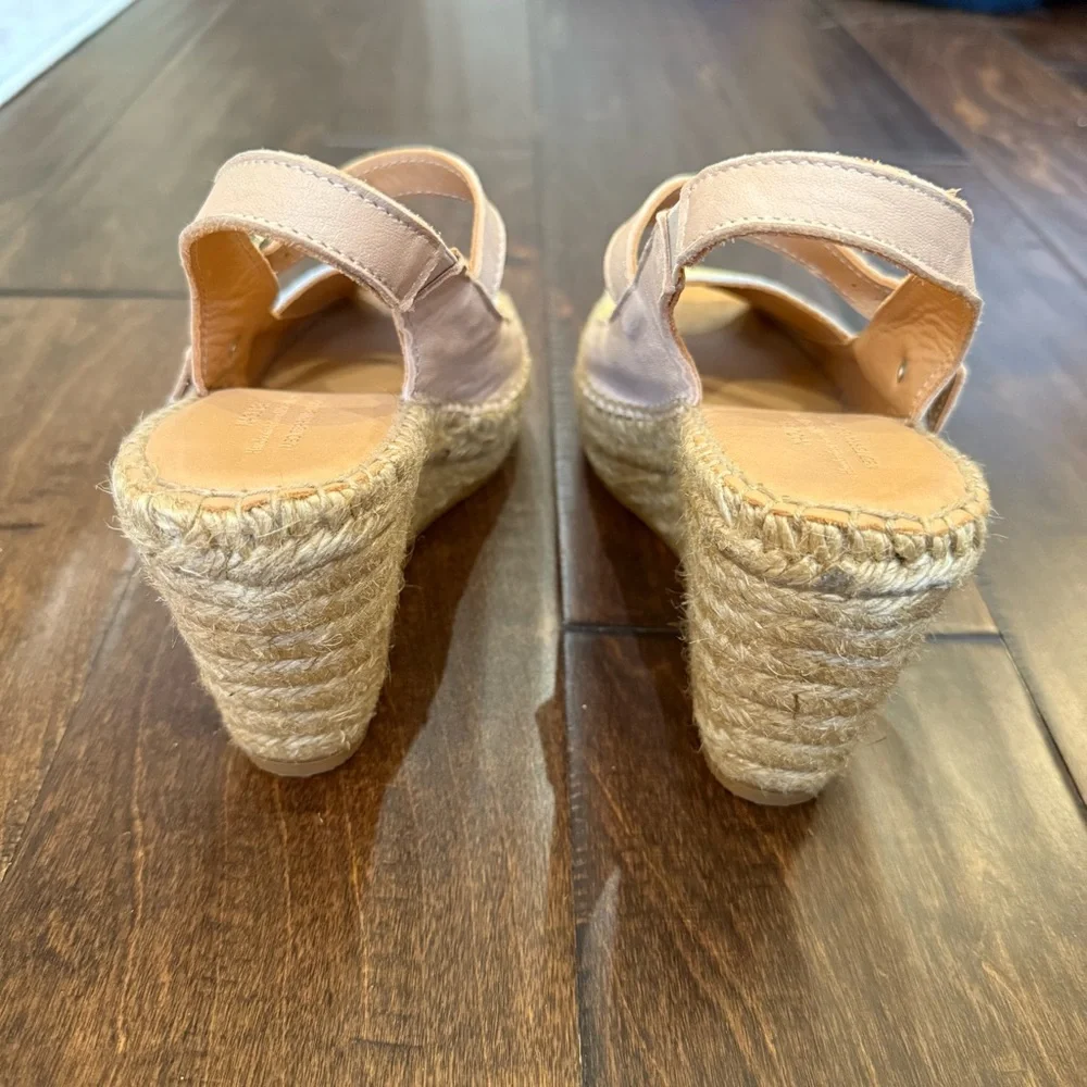 Anthropologie Naguisa Ruca Wedge Espadrilles Yellow Tan size 7